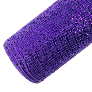 10" Purple Metallic Deco Mesh