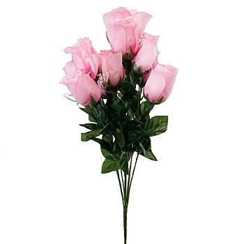 18" Light Pink Rosebud Floral Bush
