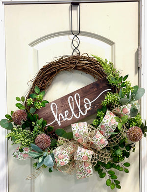 DIY Mixed Greenery Grapevine Wreath