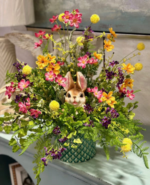 DIY Spring Bunny Garden Arrangement
