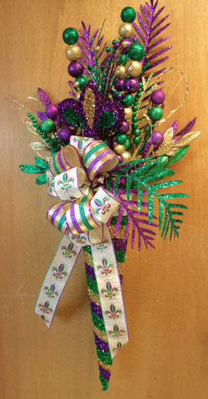 DIY Mardi Gras Cone Door Decor