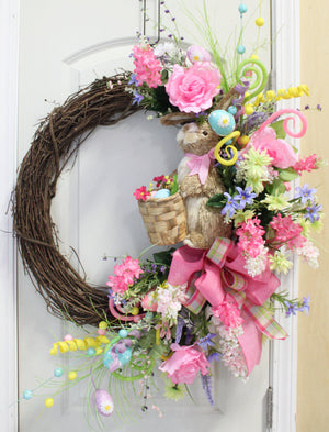 DIY Easter Bunny Grapevine Wreath