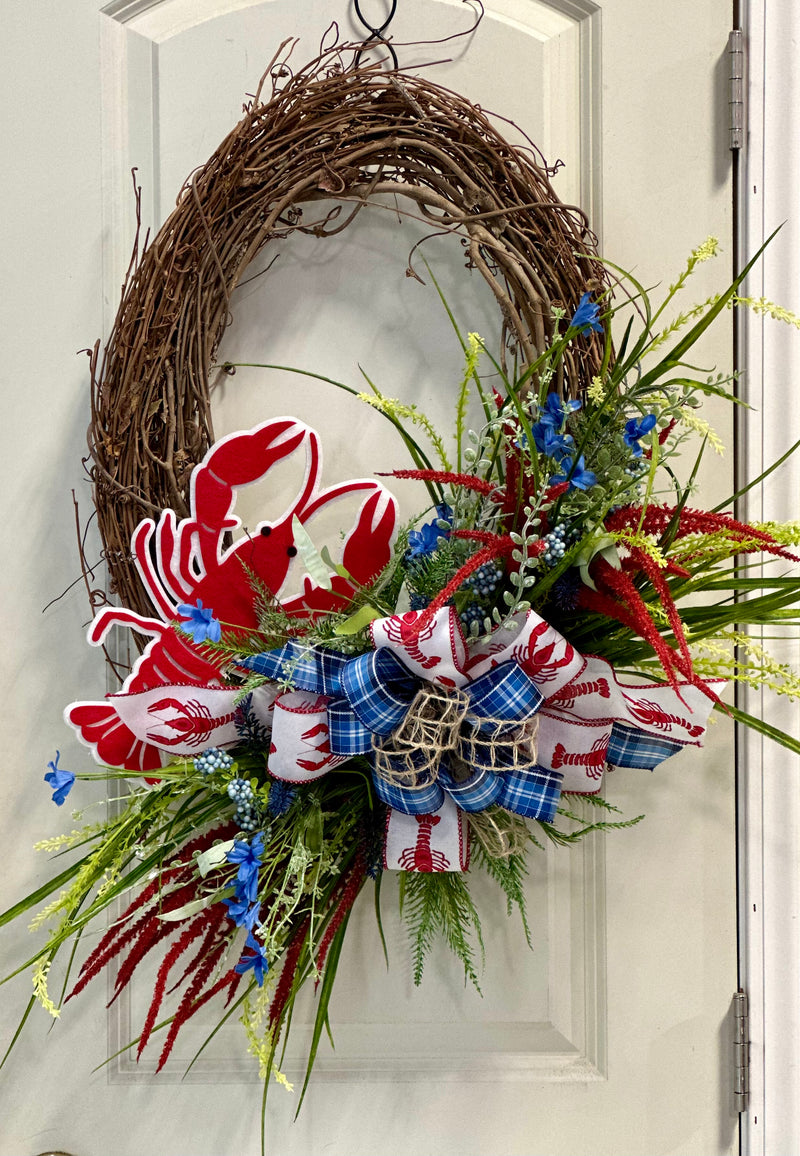 DIY Spring Crawfish Grapevine Wreath – Ellis Home & Garden