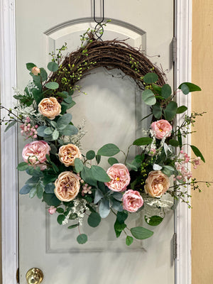 DIY Blush & Bashful Grapevine Wreath