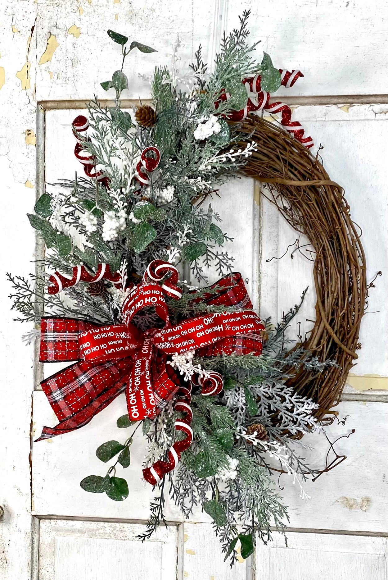 Christmas Grapevine Evergreen Wreath - A Pretty Life In The Suburbs