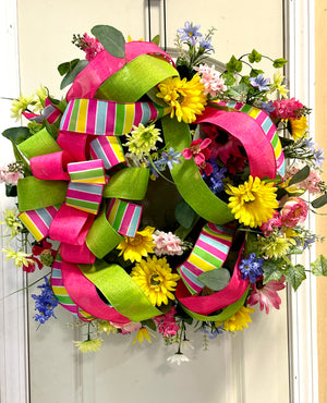 DIY Bright Summer Moss Wreath