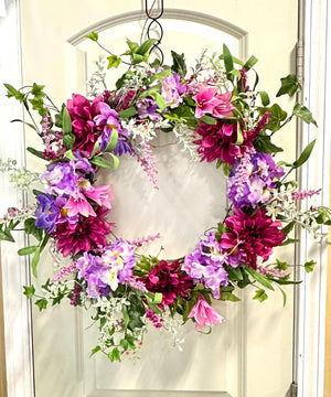 DIY Full Spring Florals Grapevine Wreath