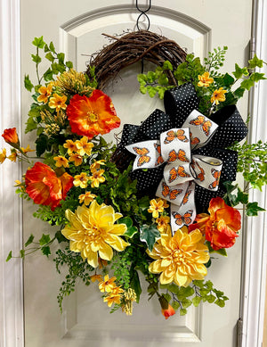 DIY Summer Monarch Butterfly Grapevine Wreath