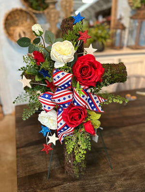 🇺🇸 FUN & EASY DIY Patriotic Ribbon Cross Decor