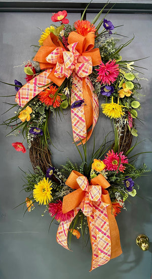 DIY Bright & Cheery Spring Grapevine Wreath