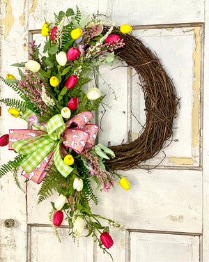 Live with Dylan! Easter Tulip Grapevine Wreath ~ 1/27/21