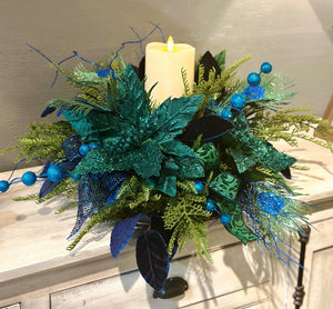 DIY Peacock Christmas Arrangement