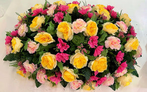 DIY XL Yellow Rose Spring Memorial Saddle