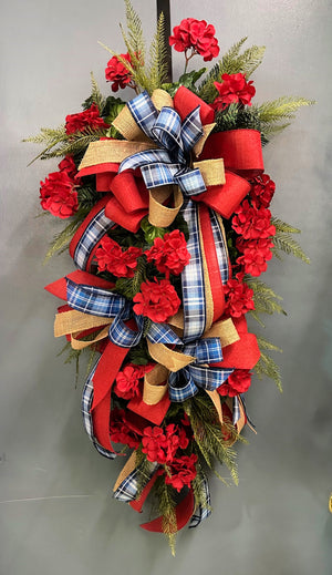 DIY Patriotic Geranium Teardrop