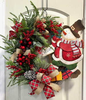 DIY Rustic Snowman Grapevine Wreath