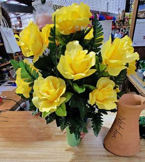 DIY Yellow Rose Memorial Cone