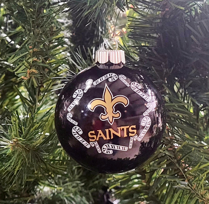 2.5" New Orleans Saints Candy Cane Ornament