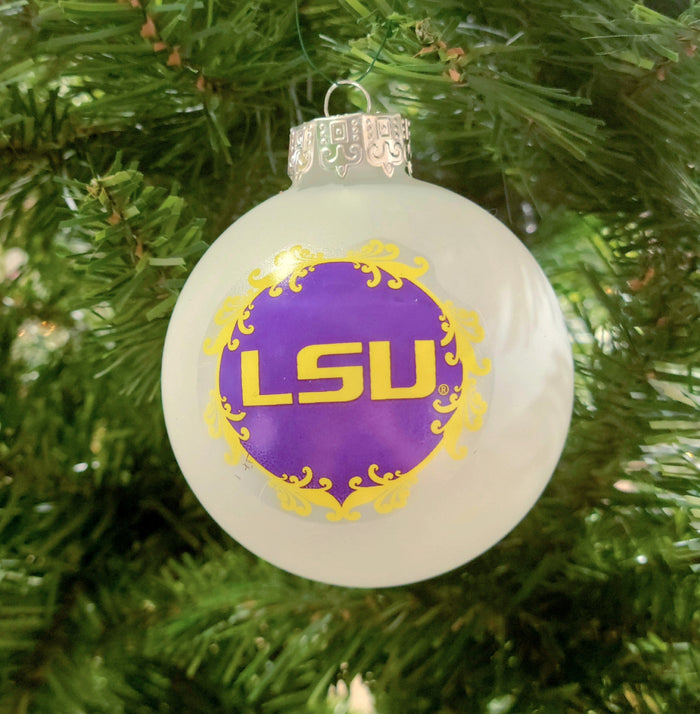 3" Frosted LSU Ornament