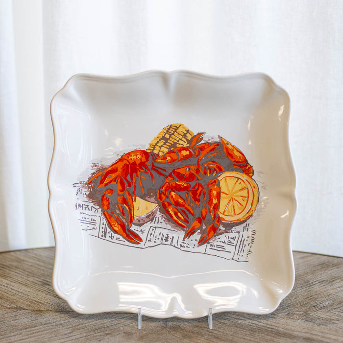 11.5" Crawfish Boil Square Platter