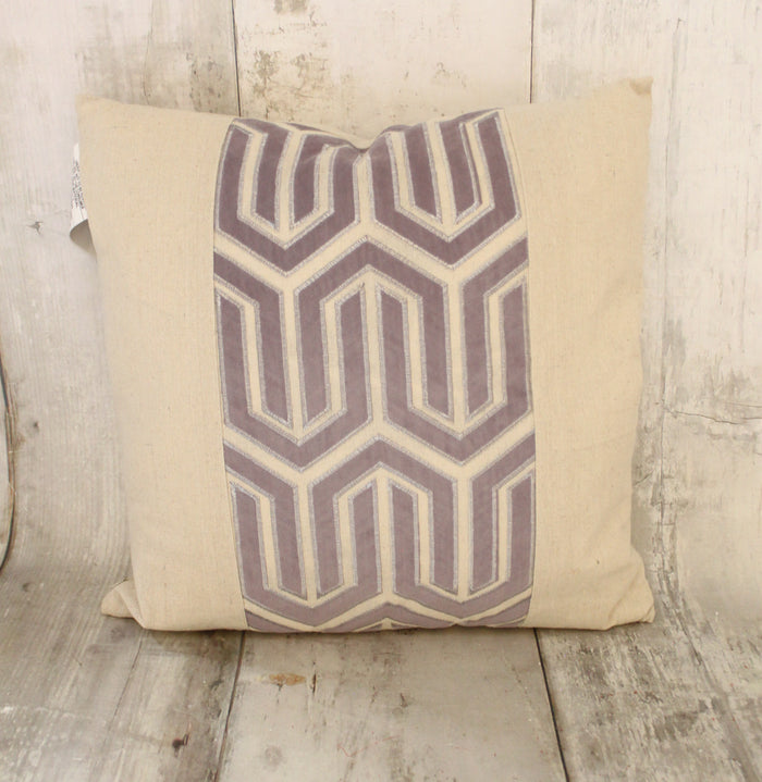 20" Cream Nirvana Velvet Applique Pillow