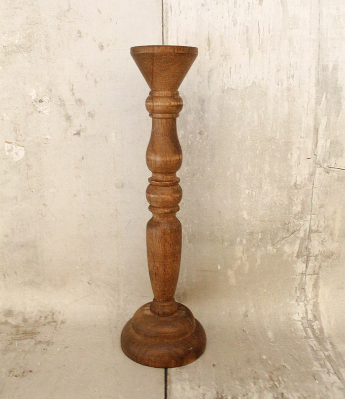 9.5" Wood Candle Holder