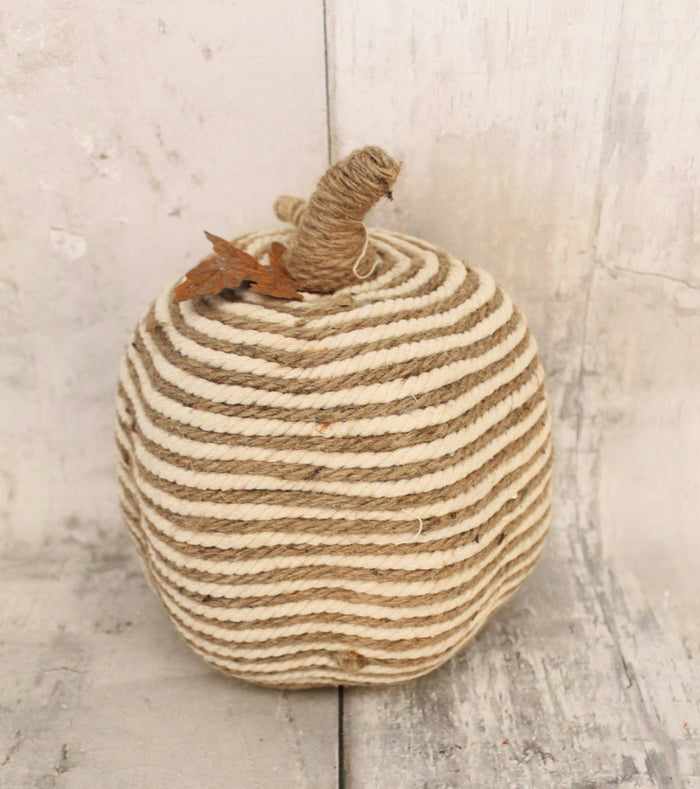 9.5" Jute Natural Stripe Pumpkin