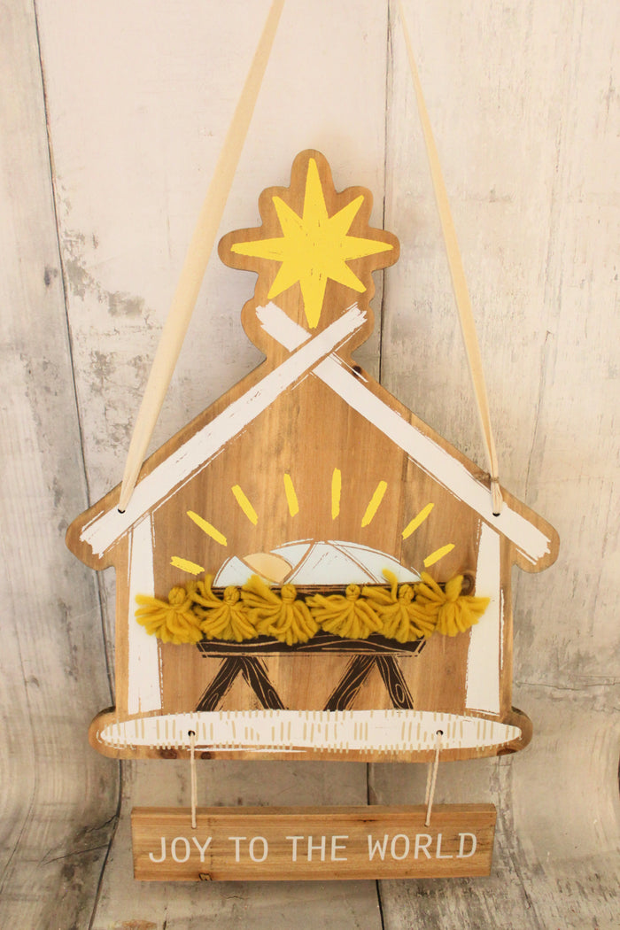 Nativity Joy To The World Door Hanger