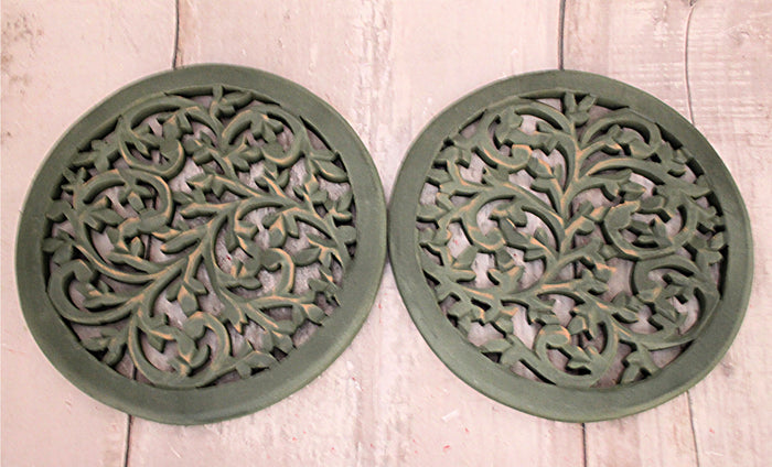 9" Green Vine Trivets