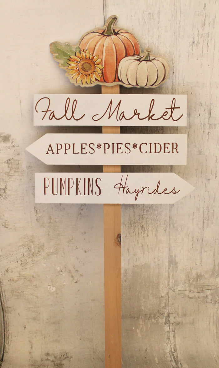 28" Fall Market Wooden Yard Stake