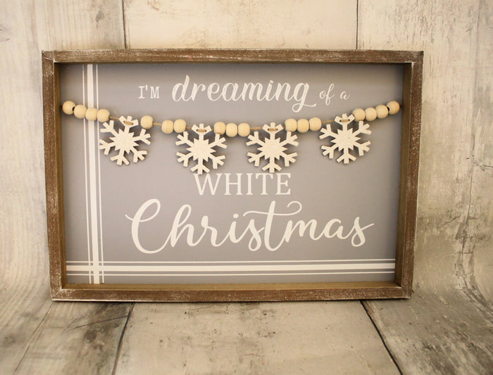16" White Christmas Sign