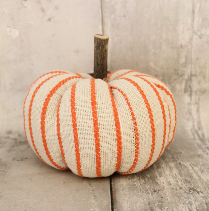 7" Orange Striped Knit Pumpkin