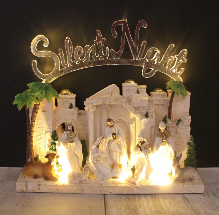 11" Silent Night Nativity Decor