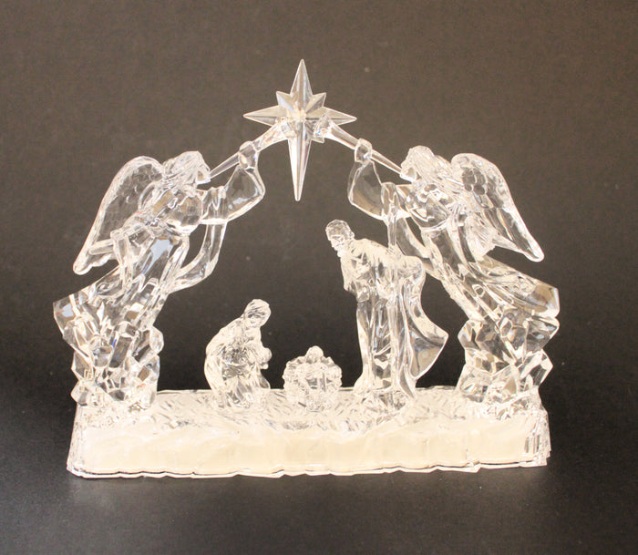 9" Clear Acrylic Nativity Scene