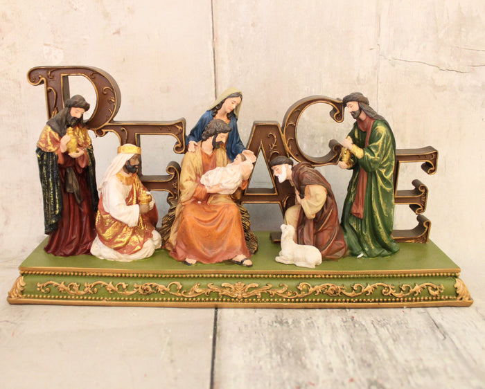 12" Peace Nativity Tabletop Decor
