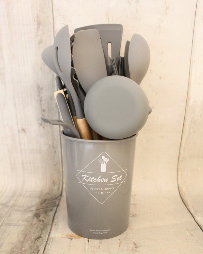 Grey 34pc Utensil Set