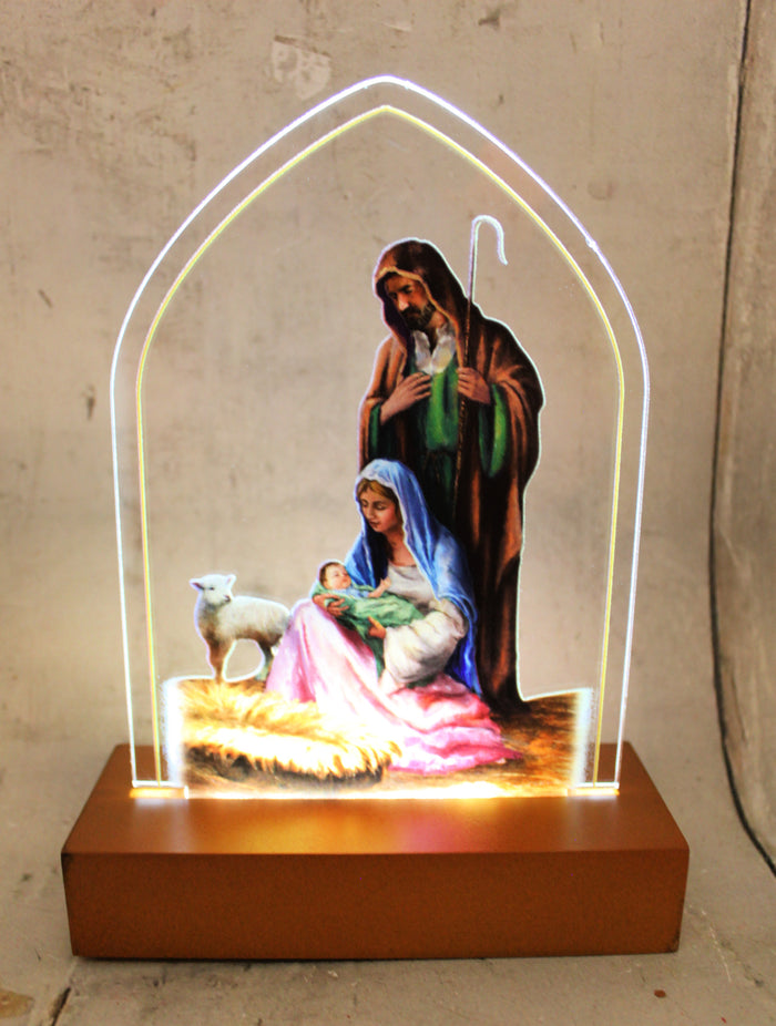 7" Acrylic Holy Family Decor