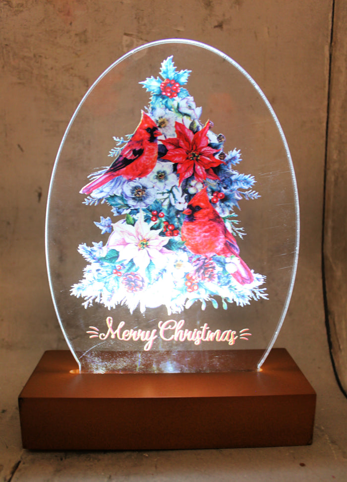 6" Acrylic Cardinal Decor