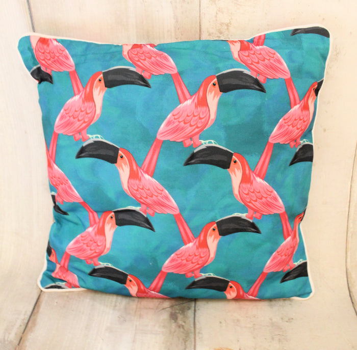18" Tropical Bird Outdoor Accent Pillow