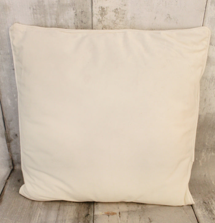 18" Ivory Velvet Throw Pillow