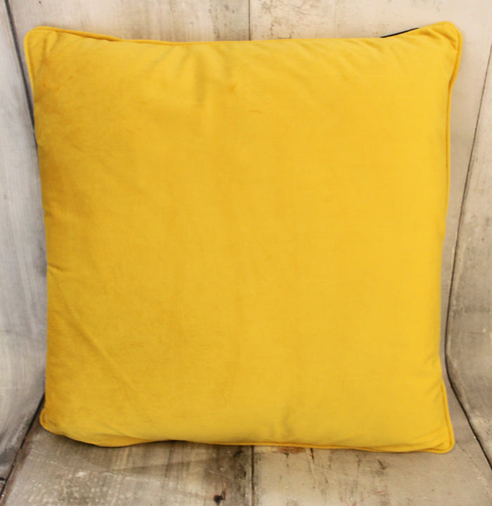18" Yellow Velvet Throw Pillow