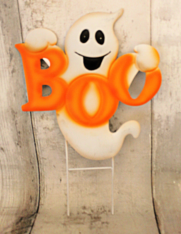 15.5"  Metal Halloween Boo Ghost Yard Decor