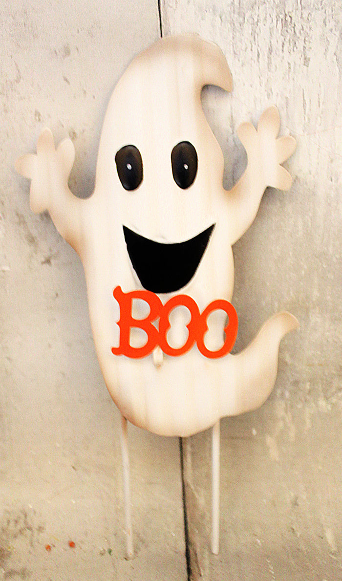 Metal Halloween Boo Ghost Yard Decor