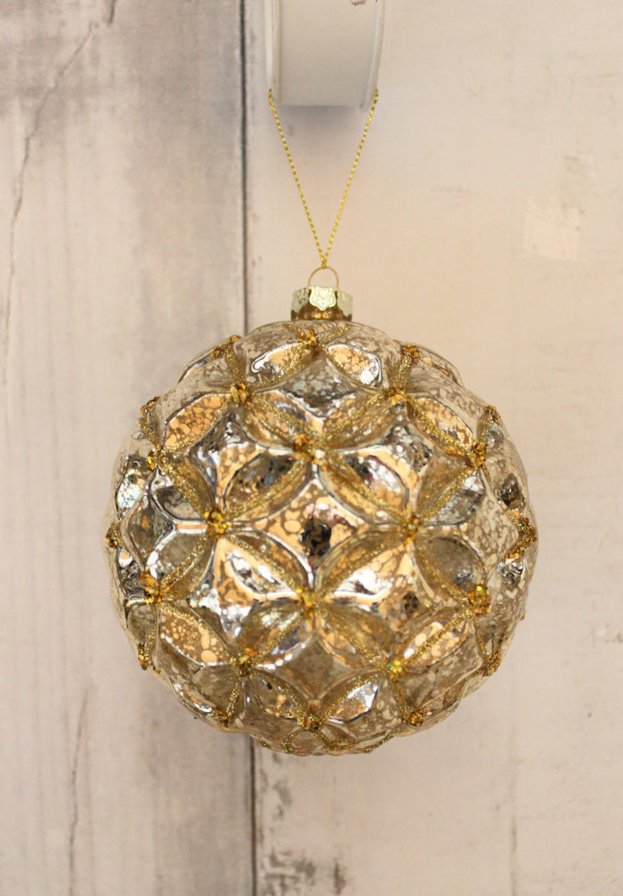 120mm Gold Glass Ball Ornament