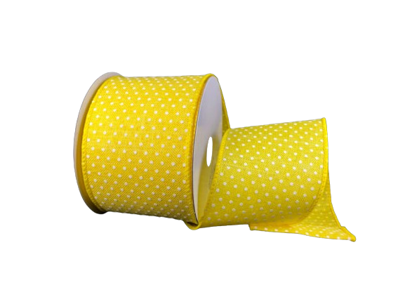 2.5" Yellow Linen with Raised Microdot Ribbon