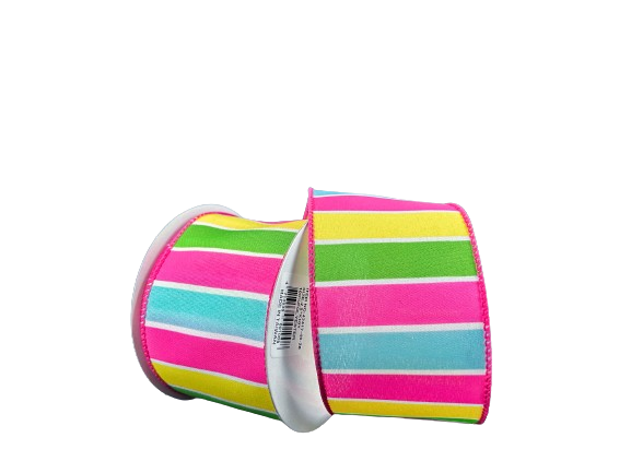 2.5" Bright Stripes Spring Ribbon