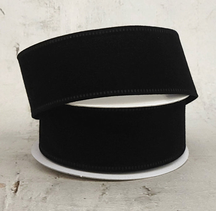 1.5" Black Velvet Laser Edge Ribbon