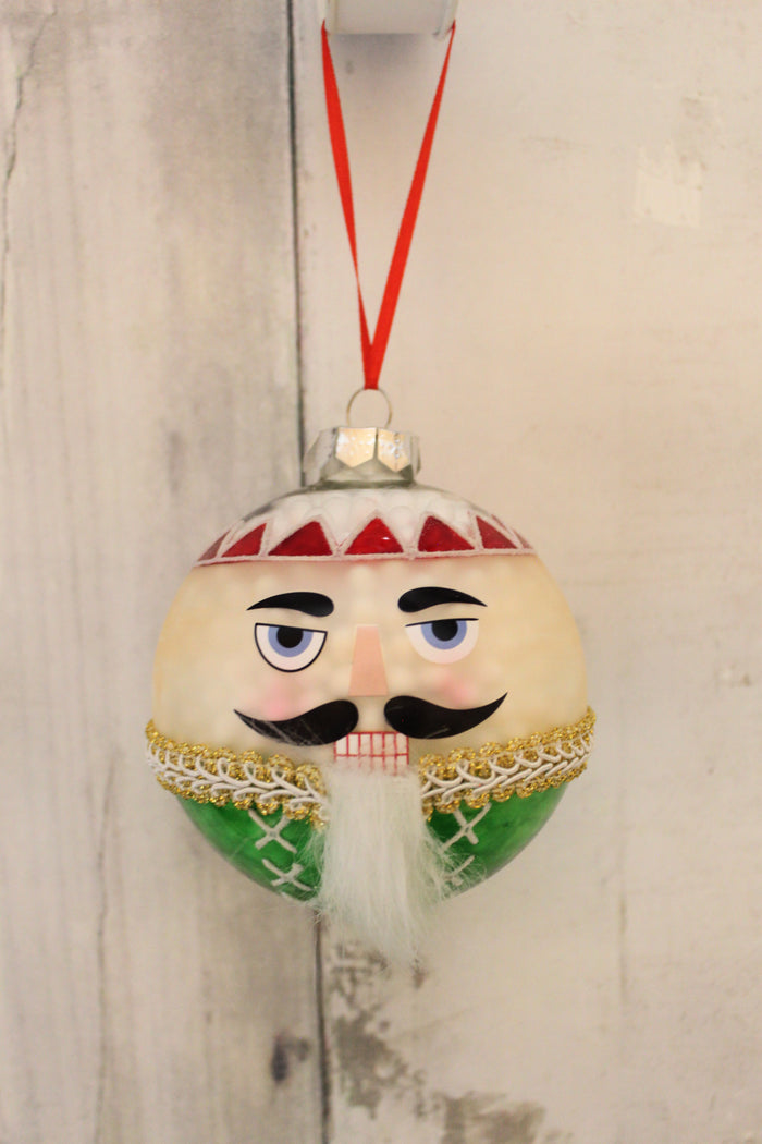 4" Glass Nutcracker Christmas Ornament