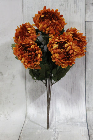 18" Fall Mum Floral Bush - 2 colors
