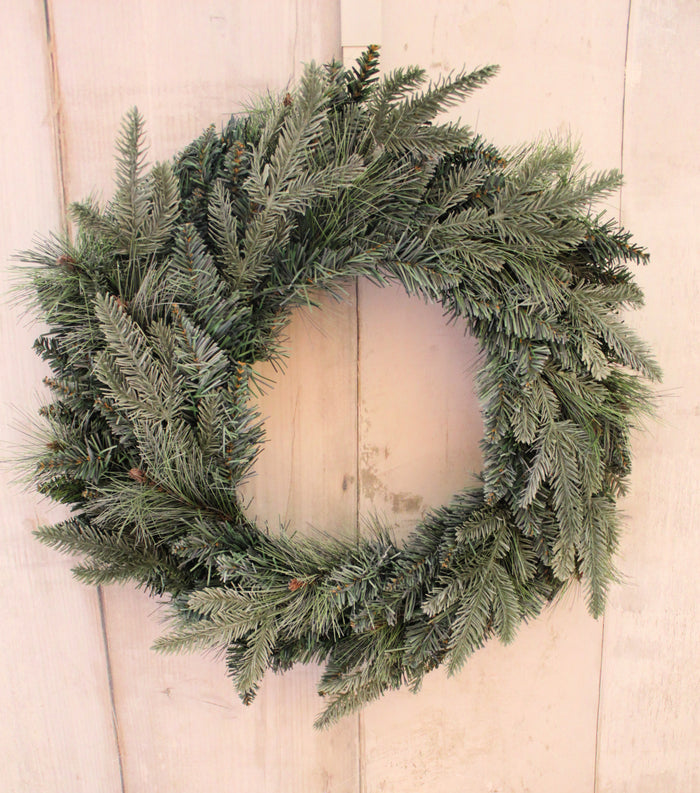 24" Frosted Mixed Pine Wreath