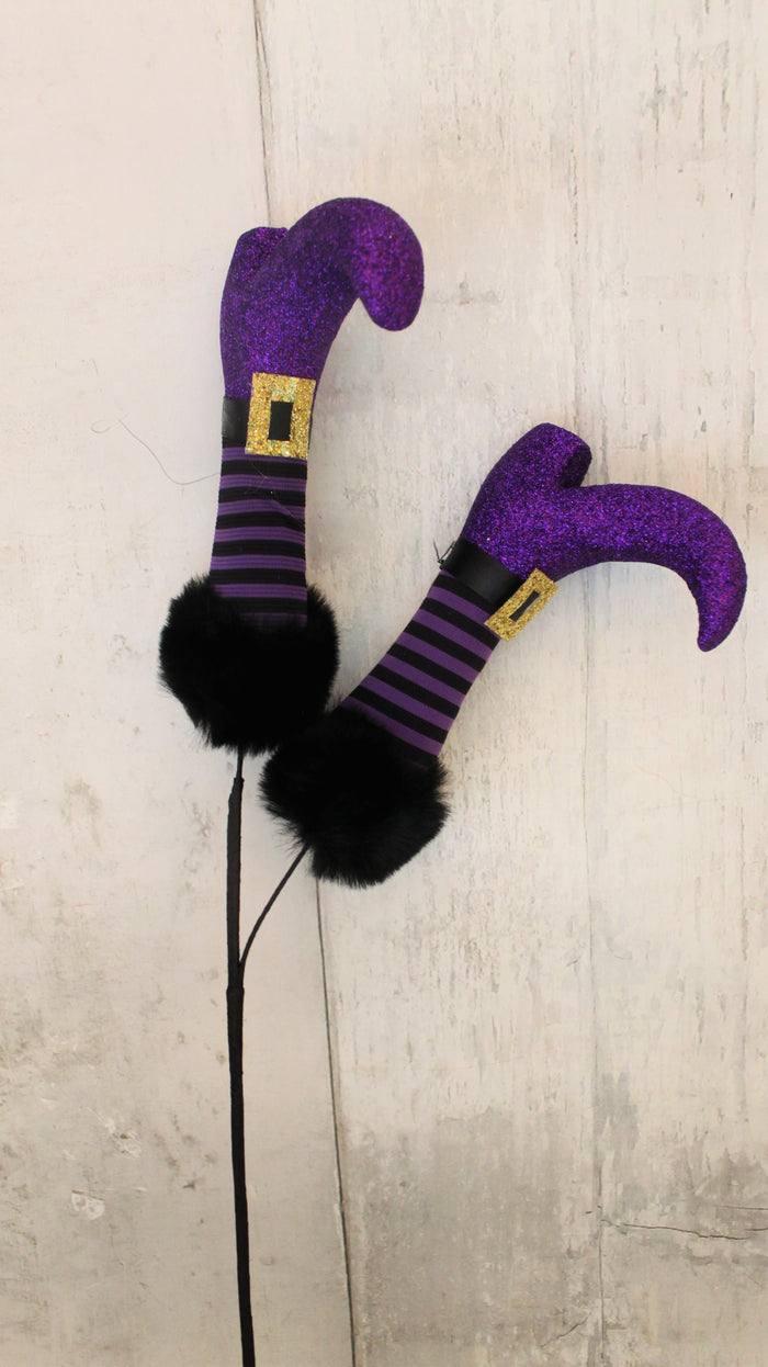 26" Purple Witch Boots Spray
